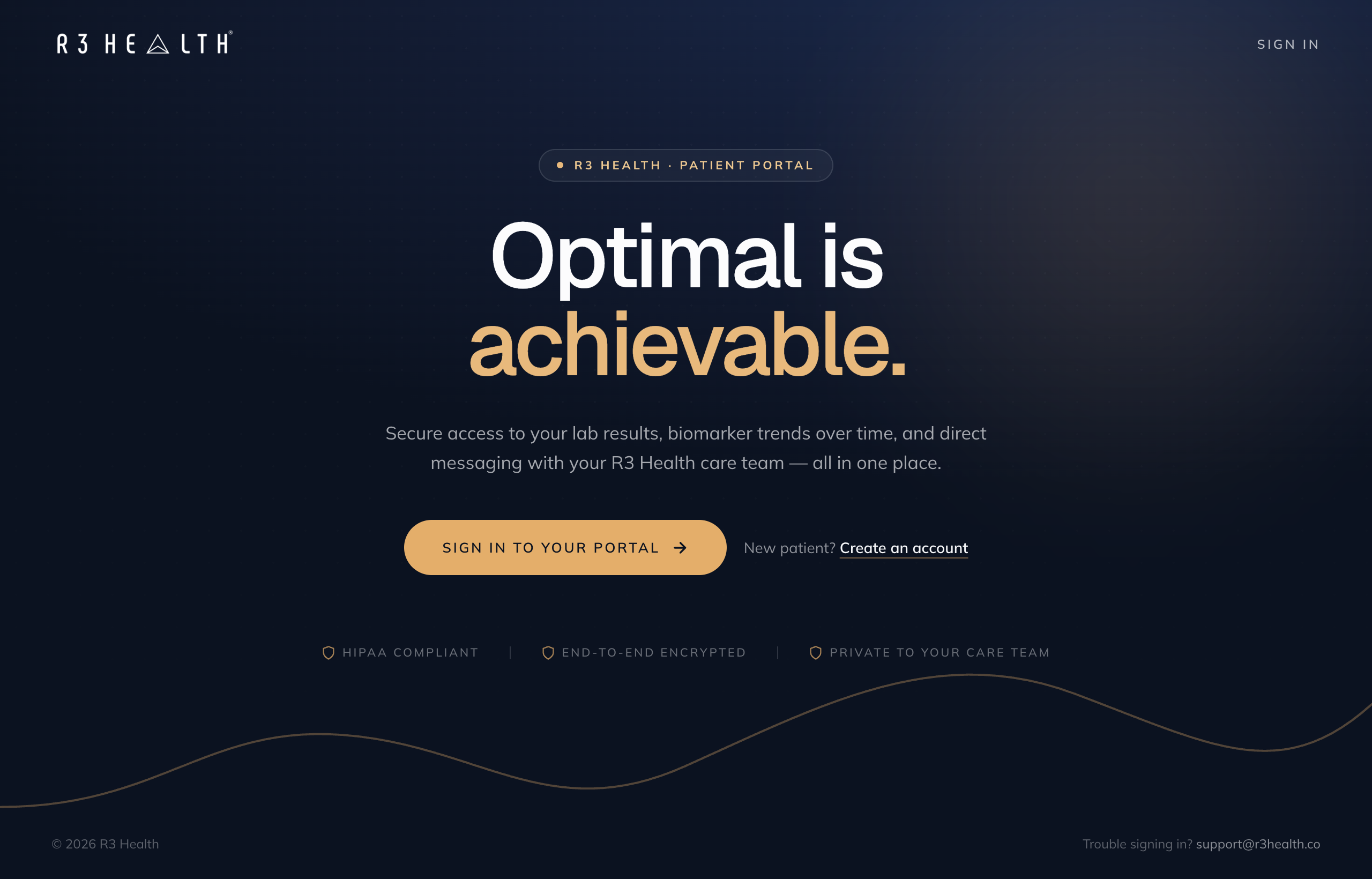 R3 Health — live product screenshot